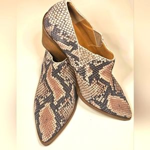 Lucky Brand Snake Print Suede Ankle Boots